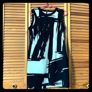 Black and White Paintbrush Pattern Dress